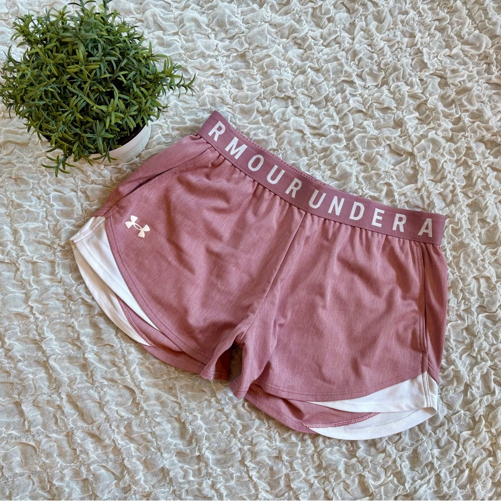 Under Armour UA Logo Play Up Twist Athletic Running Shorts Gym Workout Pockets
